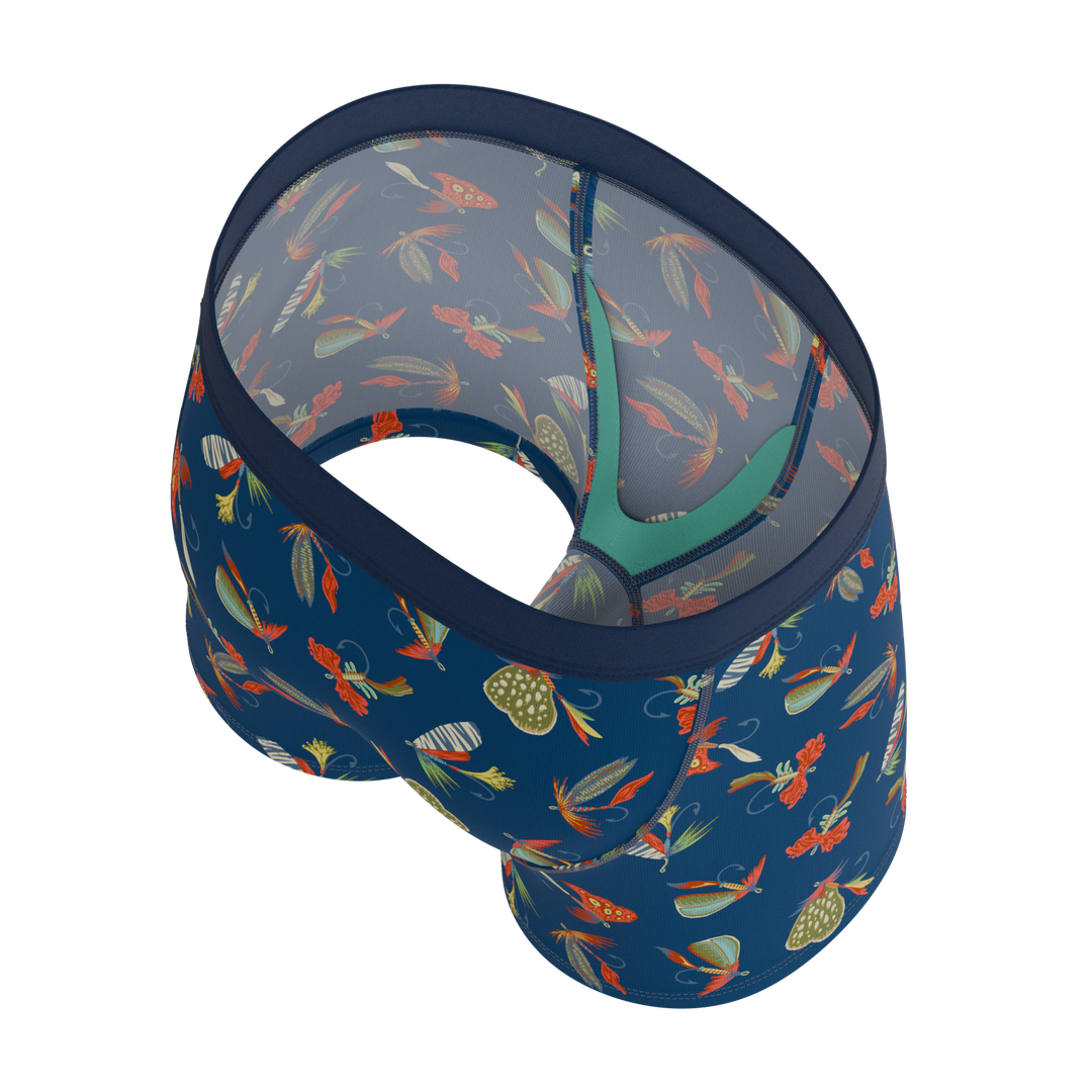 Boy's Boxer Briefs with Fly Fishing Lure Print