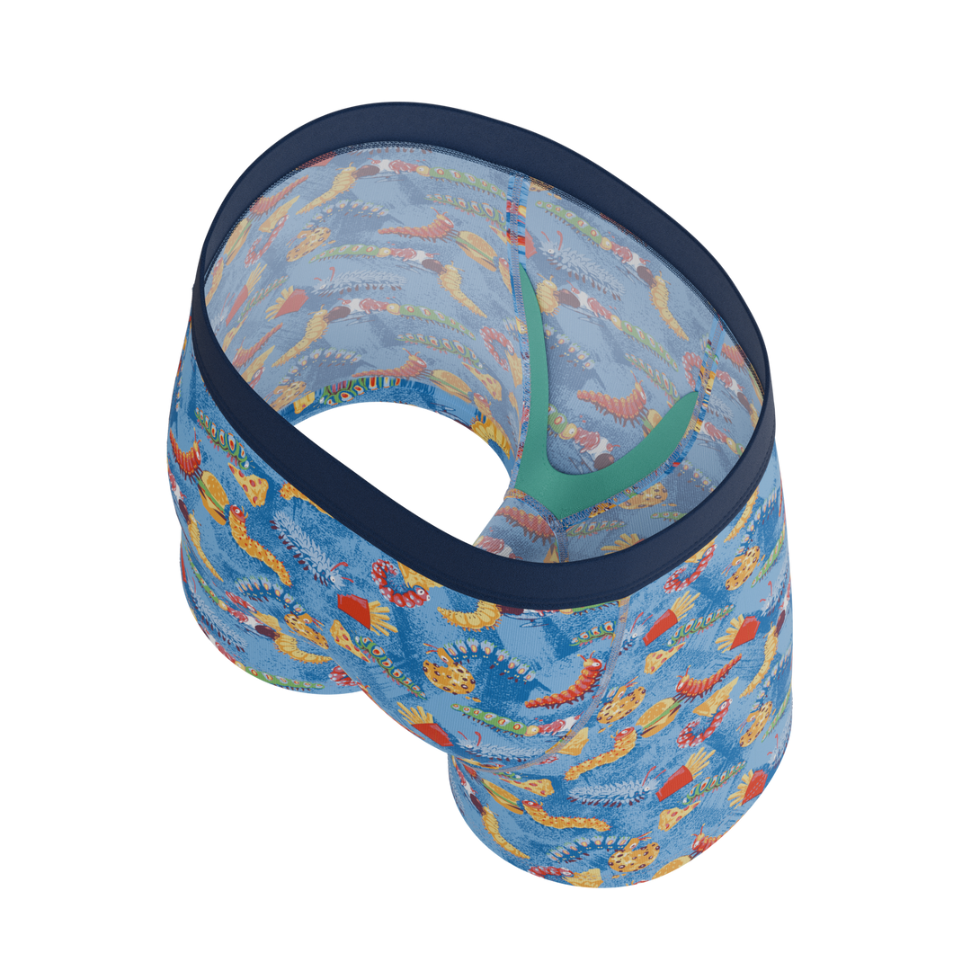 Boy's Boxer Briefs with Junk Food Caterpillar Print